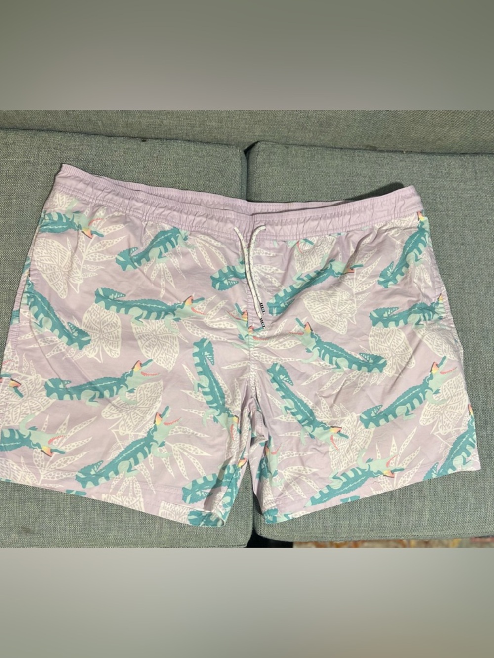 Original Use Alligator Print Mesh-Lined Swim Trunks